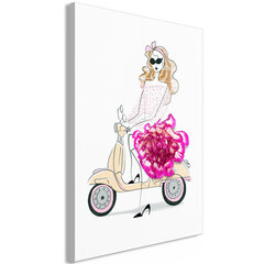 Картина - Girl on a Scooter (1 часть) вертикальная цена и информация | Картины | 220.lv