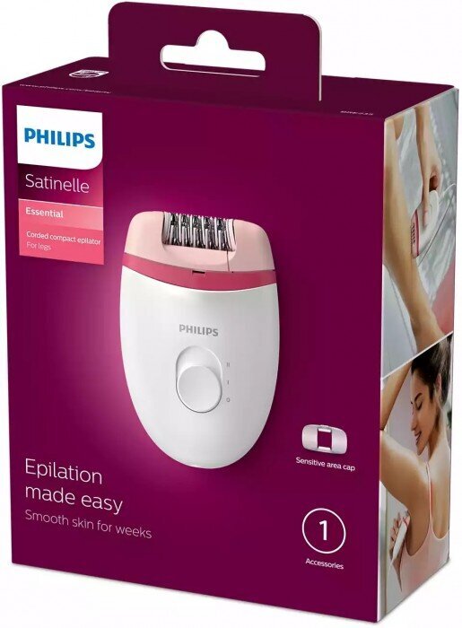 Kompaktais epilators ar vadu, Philips Satinelle Essentia cena un informācija | Epilatori | 220.lv