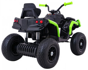 Kvadricikls "Quad ATV" ar piepūšamām riepām, zaļš cena un informācija | Bērnu elektroauto | 220.lv