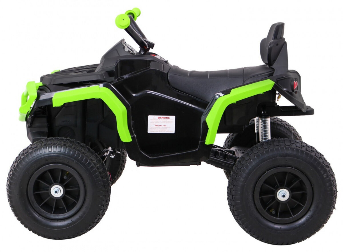 Kvadricikls "Quad ATV" ar piepūšamām riepām, zaļš cena un informācija | Bērnu elektroauto | 220.lv