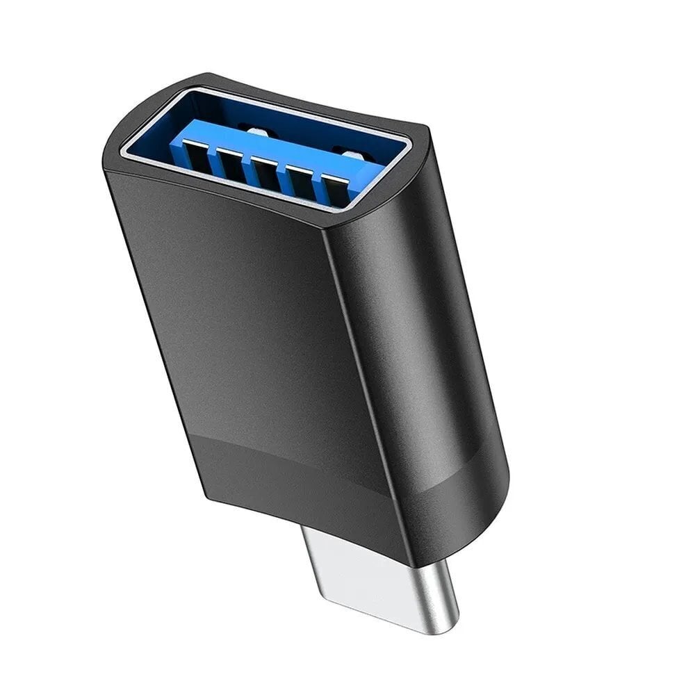 HOCO UA17 USB-C|USB-A OTG adapteris, melns цена и информация | Adapteri un USB centrmezgli | 220.lv