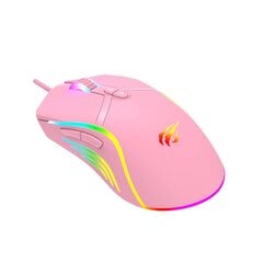 Havit MS1026 spēļu pele RGB 1000-6400 DPI (rozā) cena un informācija | Peles | 220.lv
