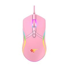 Havit MS1026 gaming mouse RGB 1000-6400 DPI (pink) цена и информация | Мыши | 220.lv