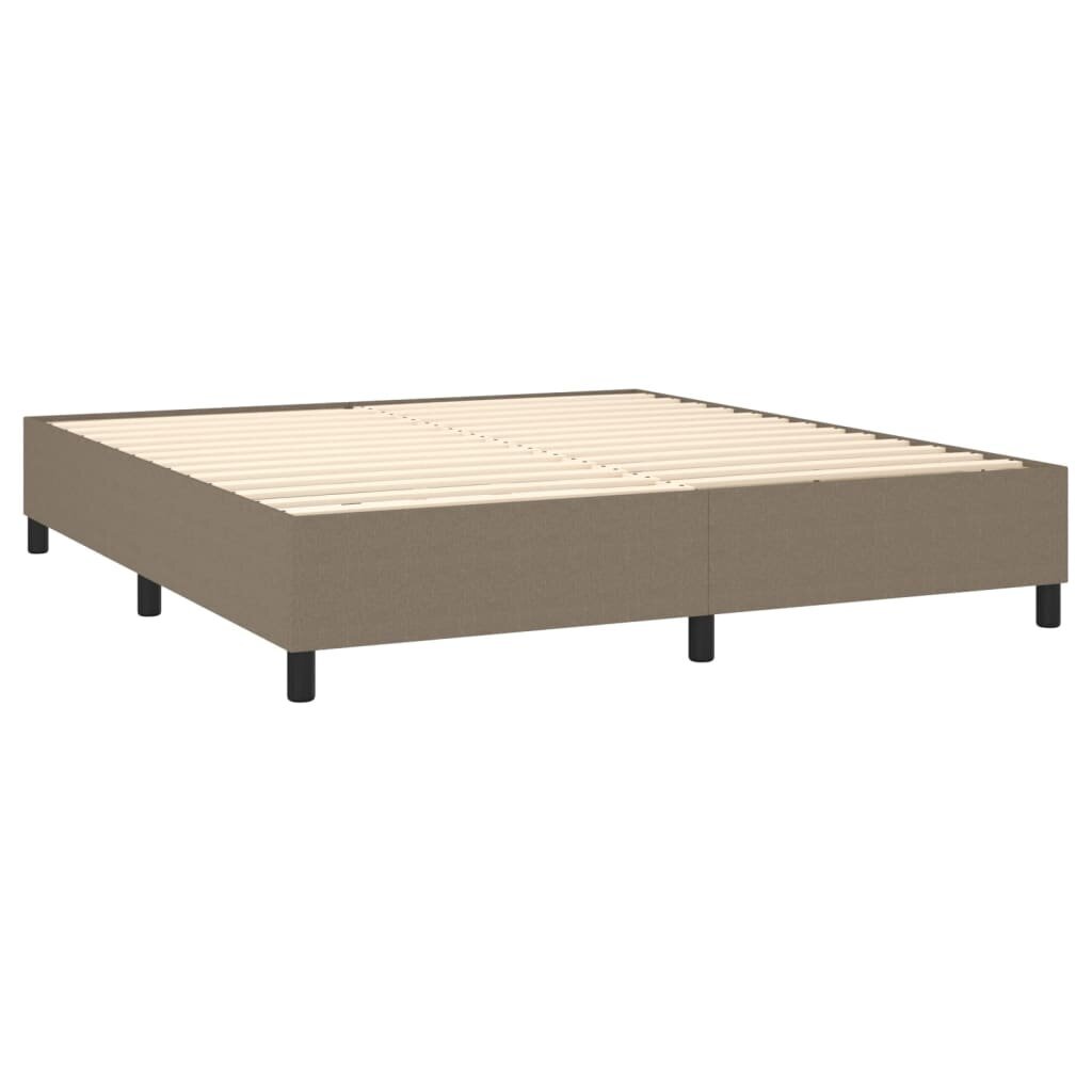 vidaXL atsperu gulta ar matraci, LED, pelēkbrūns audums, 160x200 cm цена и информация | Gultas | 220.lv