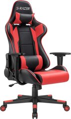 Homall spēļu krēsla biroja krēsla azartspēles krēsls Ergonomic Gamer krēsls PC krēsls Racing Computer krēsla augstums regulējamais galda krēsls (sarkans) cena un informācija | Biroja krēsli | 220.lv