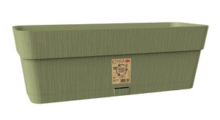 Puķu kaste ar paliktni zaļa 50cm cena un informācija | Balkona kastes | 220.lv