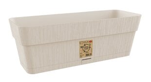 Puķu kaste ar paliktni balta 50cm 68250 cena un informācija | Balkona kastes | 220.lv
