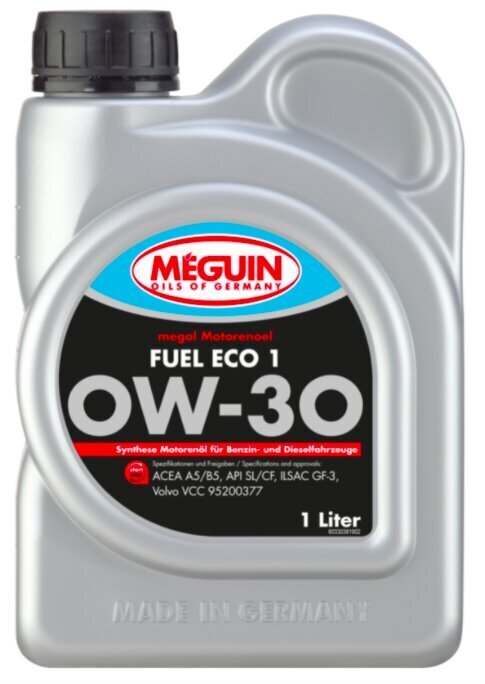 Meguin 0W-30 Meguin Fuel ECO1, 1L cena un informācija | Motoreļļas | 220.lv
