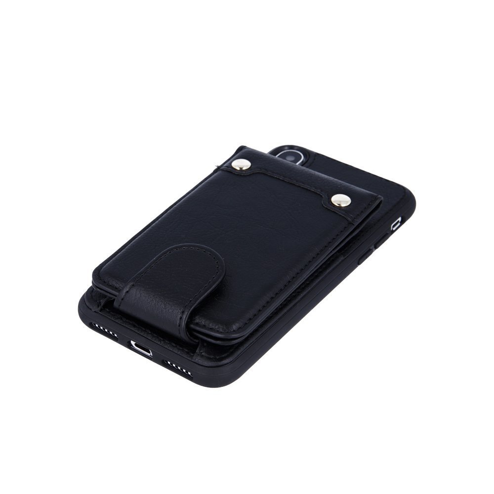 Mocco Smart Wallet Case Eko Ādas Apvalks Telefonam - Vizitkāršu Maks Priekš Apple iPhone X / XS Melns cena un informācija | Telefonu vāciņi, maciņi | 220.lv