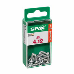 Skrūvju kaste SPAX Koka skrūve Apaļa galvas sprausla (4,0 x 12 mm) cena un informācija | Stiprinājumi | 220.lv