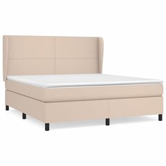 vidaXL atsperu gulta ar matraci, kapučīno, 180x200 cm, mākslīgā āda cena un informācija | Gultas | 220.lv
