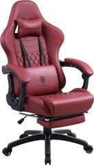Dowinx spēļu krēsla biroja krēsls ergonomisks PC krēsls ar masāžas jostas atbalstu, sacīkšu stils PU ādas augsta aizmugures regulējams rotējošais krēsls ar kāju balstu (Ziemassvētki sarkani) цена и информация | Офисные кресла | 220.lv