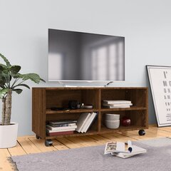 vidaXL TV skapītis ar ritenīšiem, ozola, 90x35x35cm, inženierijas koks цена и информация | Тумбы под телевизор | 220.lv