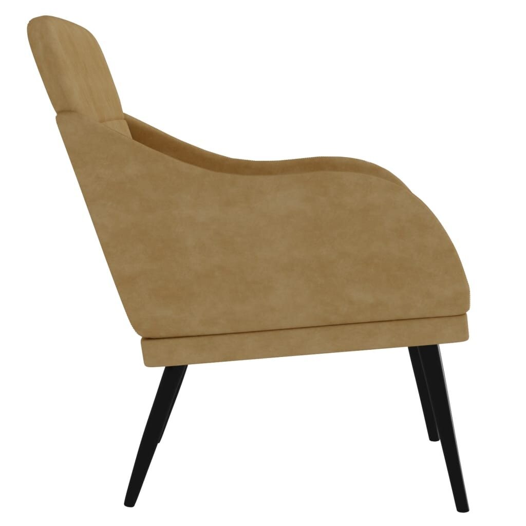 vidaXL atpūtas krēsls, brūns, 63x76x80 cm, samts cena un informācija | Atpūtas krēsli | 220.lv