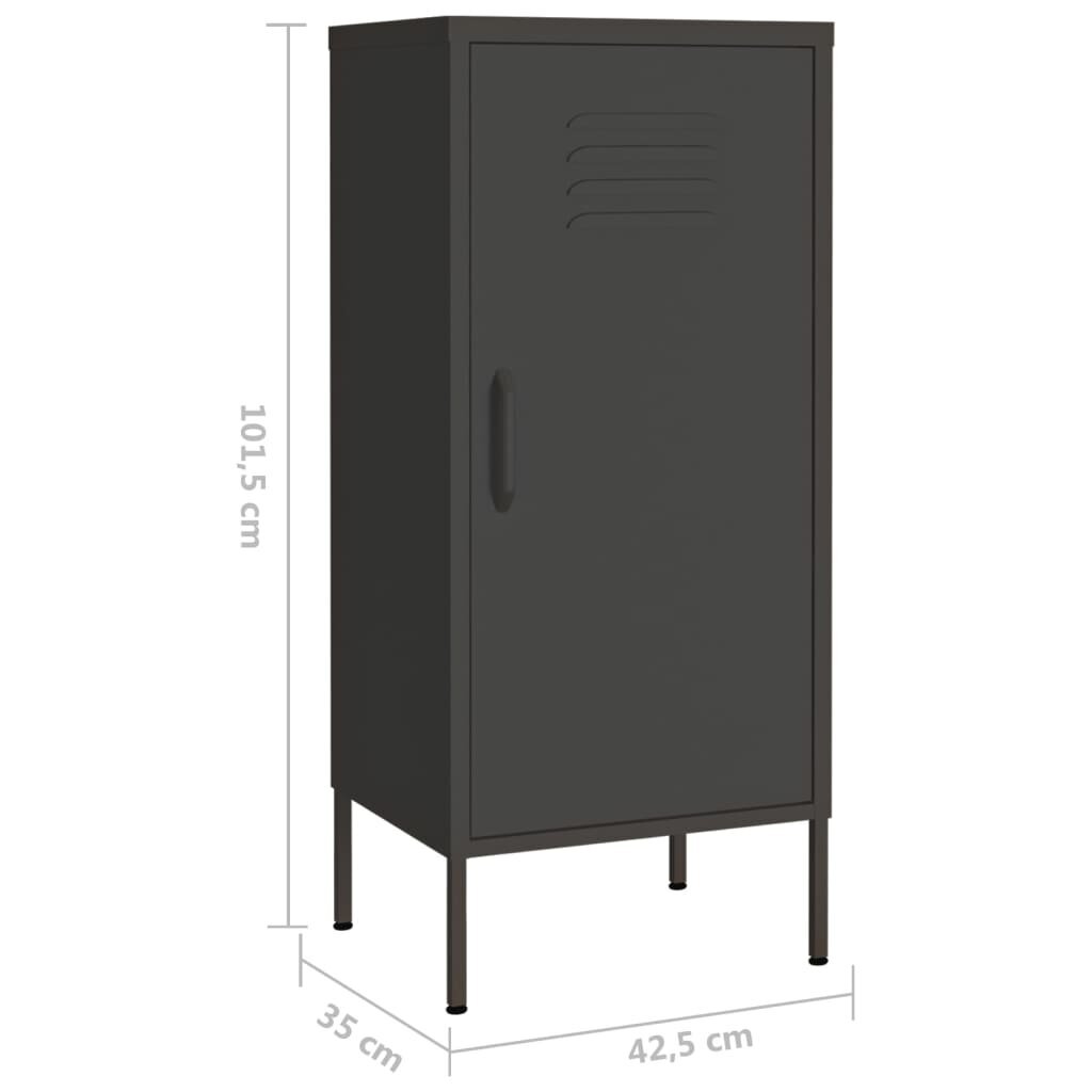 vidaXL skapītis, 42,5x35x101,5 cm, tērauds, antracītpelēks cena un informācija | Skapīši viesistabai | 220.lv