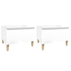 vidaXL galdiņi, 2 gab.,spīdīgi balta, 50x46x35 cm, inženierijas koks cena un informācija | Žurnālgaldiņi | 220.lv