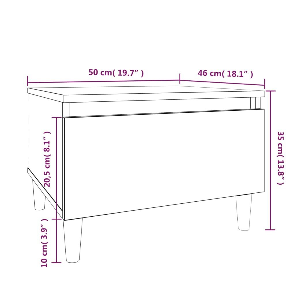 vidaXL galdiņš, spīdīgi balts, 50x46x35 cm, inženierijas koks cena un informācija | Žurnālgaldiņi | 220.lv