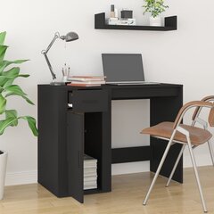 vidaXL rakstāmgalds, melns, 100x49x75 cm, inženierijas koks cena un informācija | Datorgaldi, rakstāmgaldi, biroja galdi | 220.lv