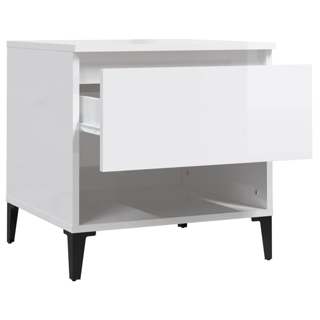 vidaXL galdiņš, spīdīgi balta, 50x46x50 cm, inženierijas koks cena un informācija | Žurnālgaldiņi | 220.lv