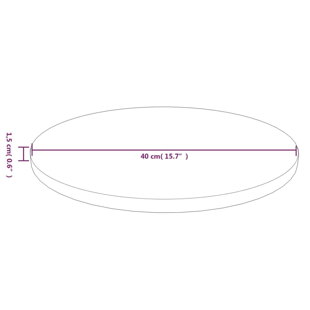 vidaXL apaļa galda virsma, gaiši brūna, Ø40x1,5 cm, ozola masīvkoks цена и информация | Virsmas galdiem | 220.lv