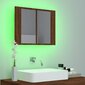 vidaXL vannasistabas spoguļskapītis ar LED, ozolkoka krāsa, 60x12x45cm cena un informācija | Vannas istabas skapīši | 220.lv