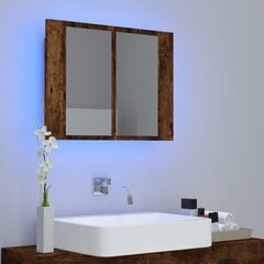 vidaXL vannasistabas spoguļskapītis, ozolkoka krāsa, 60x12x45 cm цена и информация | Шкафчики для ванной | 220.lv