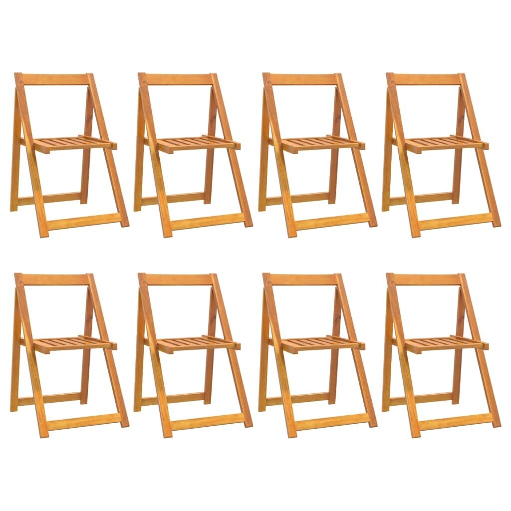 vidaXL saliekami dārza krēsli, 8 gab., akācijas masīvkoks цена и информация | Dārza krēsli | 220.lv