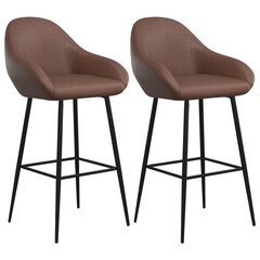 Барные стулья из коричневой искусственной кожи, 2 шт. цена и информация | Стулья для кухни и столовой | 220.lv