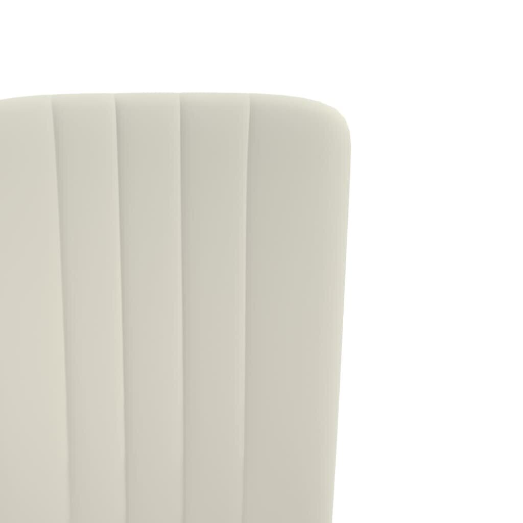 vidaXL virtuves krēsli, 2 gab., krēmkrāsas samts cena un informācija | Virtuves un ēdamistabas krēsli | 220.lv