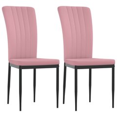 vidaXL virtuves krēsli, 2 gab., rozā samts cena un informācija | Virtuves un ēdamistabas krēsli | 220.lv