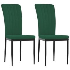 vidaXL virtuves krēsli, 2 gab., tumši zaļš samts cena un informācija | Virtuves un ēdamistabas krēsli | 220.lv