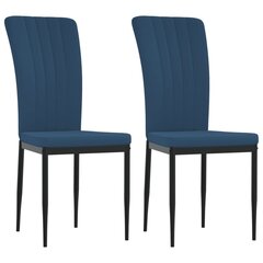 vidaXL virtuves krēsli, 2 gab., zils samts cena un informācija | Virtuves un ēdamistabas krēsli | 220.lv