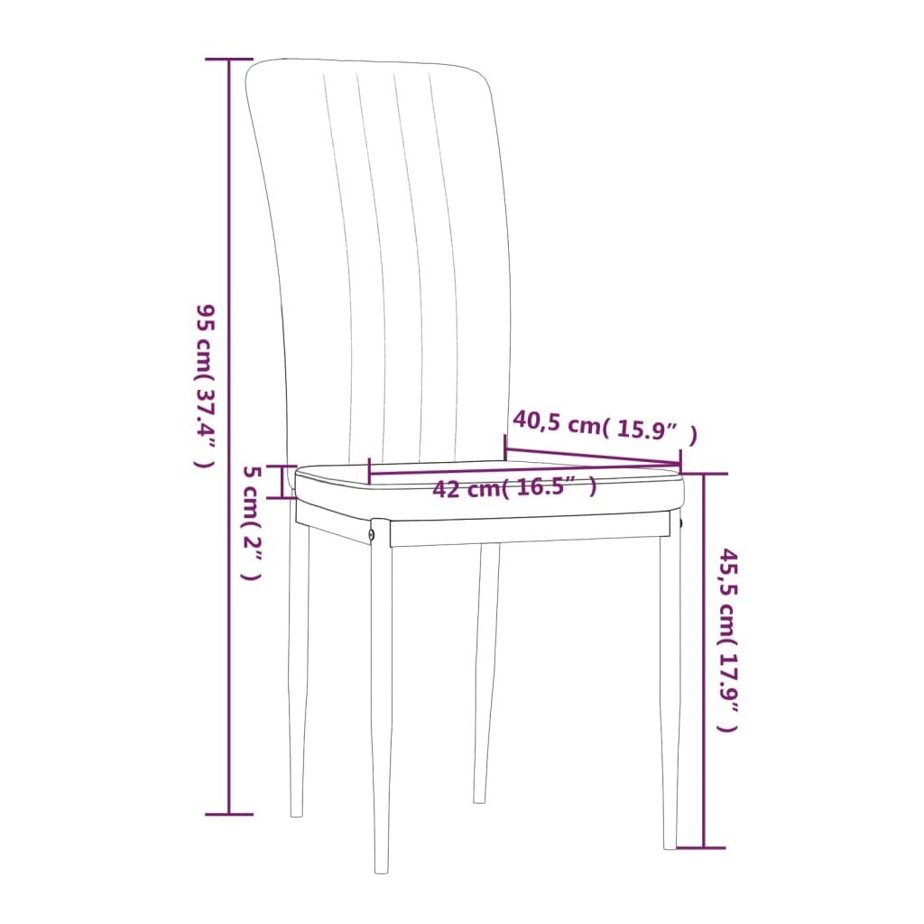 vidaXL virtuves krēsli, 4 gab., krēmkrāsas samts cena un informācija | Virtuves un ēdamistabas krēsli | 220.lv