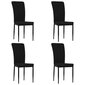 vidaXL virtuves krēsli, 4 gab., melns samts cena un informācija | Virtuves un ēdamistabas krēsli | 220.lv