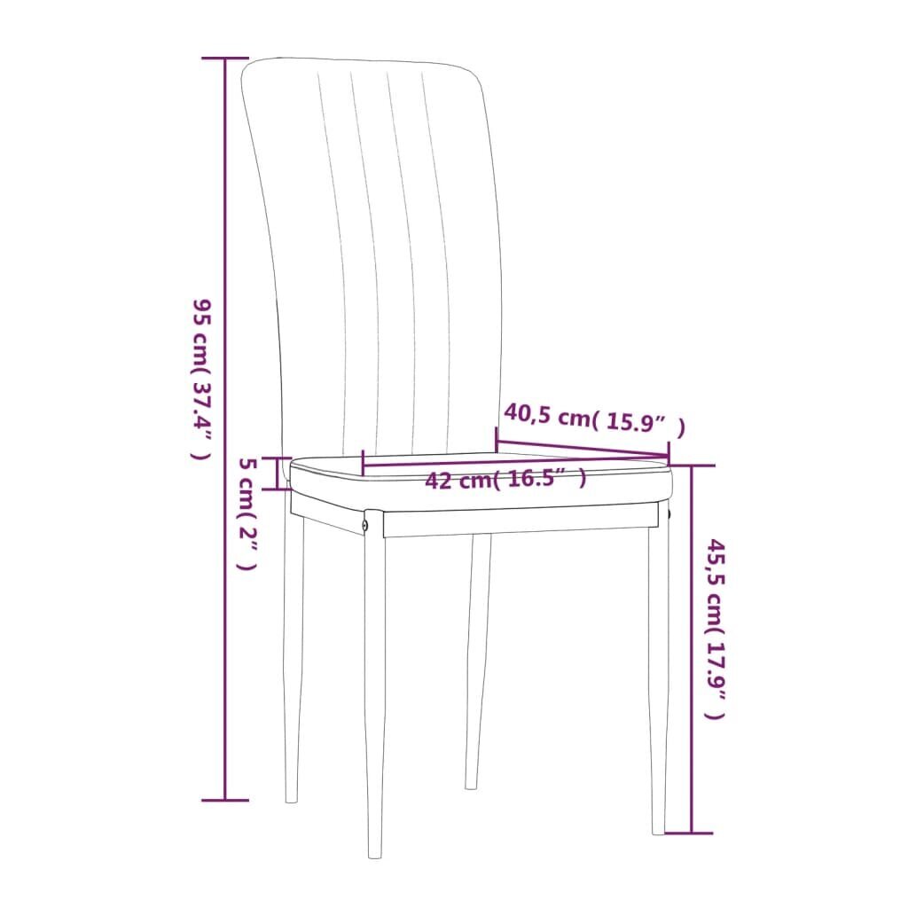 vidaXL virtuves krēsli, 4 gab., melns samts cena un informācija | Virtuves un ēdamistabas krēsli | 220.lv