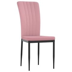 vidaXL virtuves krēsli, 4 gab., rozā samts cena un informācija | Virtuves un ēdamistabas krēsli | 220.lv