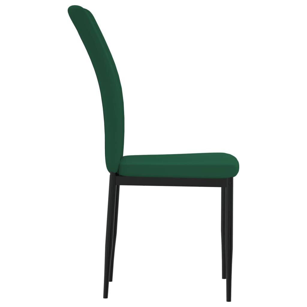 vidaXL virtuves krēsli, 4 gab., tumši zaļš samts цена и информация | Virtuves un ēdamistabas krēsli | 220.lv