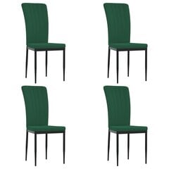 Обеденные стулья, 4 шт., зеленые цена и информация | Стулья для кухни и столовой | 220.lv