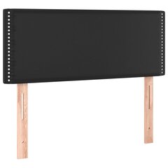 vidaXL gultas galvgalis ar LED, 90x5x78/88 cm, melna mākslīgā āda cena un informācija | Gultas | 220.lv