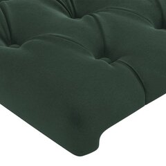 vidaXL gultas galvgalis ar LED, 144x7x78/88 cm, tumši zaļš samts cena un informācija | Gultas | 220.lv