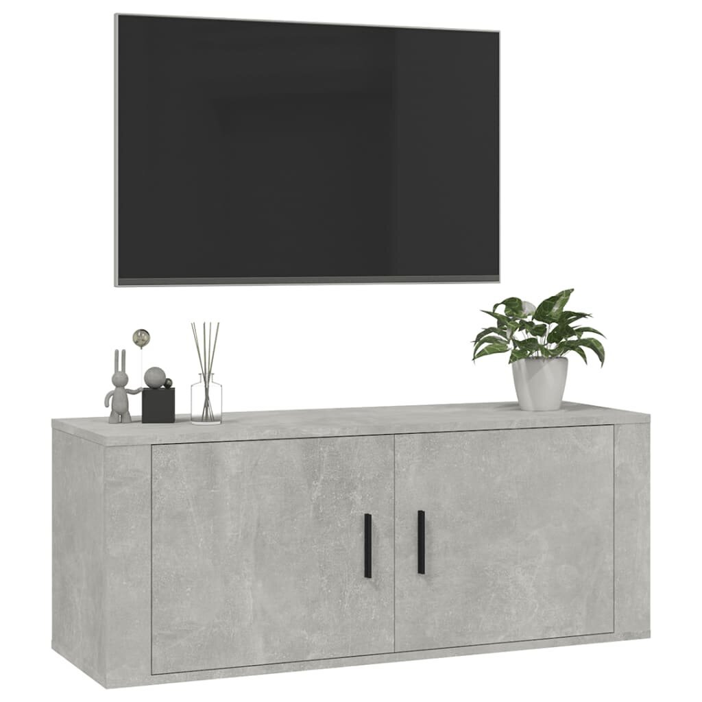 vidaXL sienas TV skapītis, betona pelēks, 100x34,5x40 cm цена и информация | TV galdiņi | 220.lv
