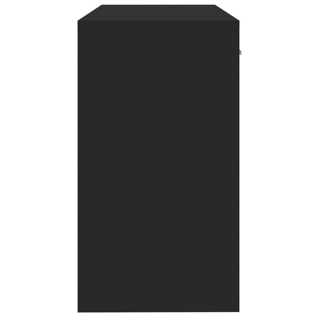 vidaXL rakstāmgalds ar atvilktni un skapīti, melns, 100x40x73 cm cena un informācija | Datorgaldi, rakstāmgaldi, biroja galdi | 220.lv