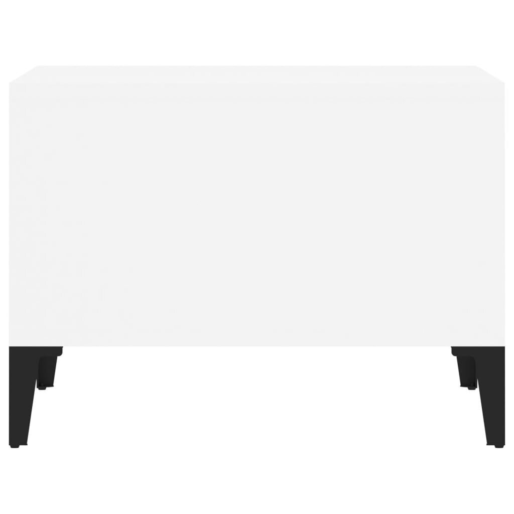 vidaXL kafijas galdiņš, balts, 60x50x36,5 cm, inženierijas koks cena un informācija | Žurnālgaldiņi | 220.lv