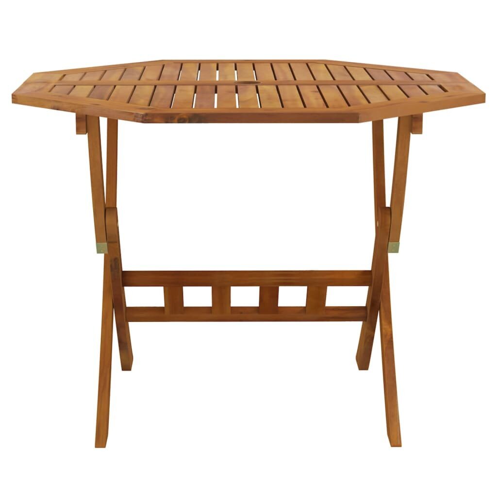 vidaXL salokāms dārza galds, 90x75 cm, akācijas masīvkoks cena un informācija | Dārza galdi | 220.lv
