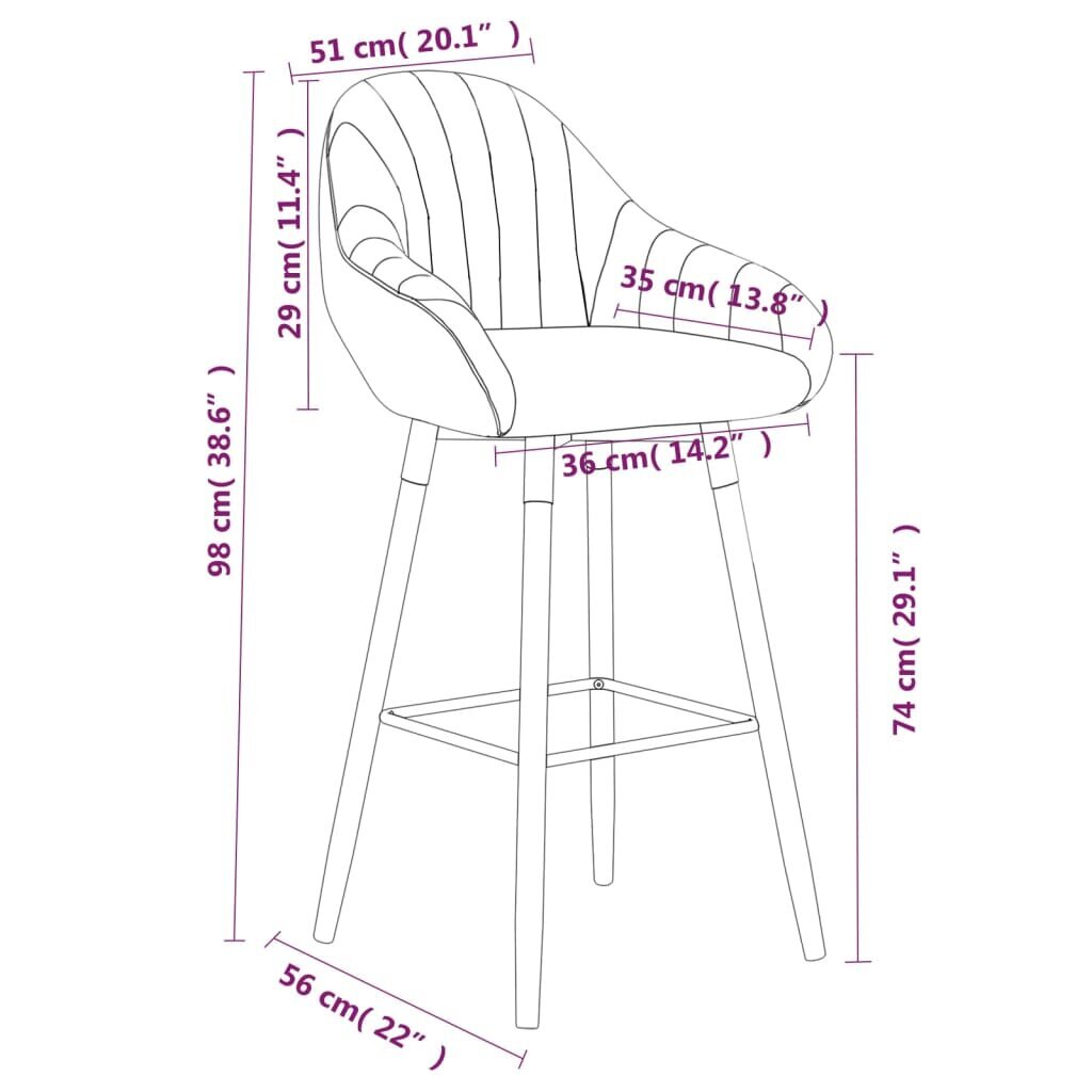 vidaXL bāra krēsls, brūns audums цена и информация | Virtuves un ēdamistabas krēsli | 220.lv