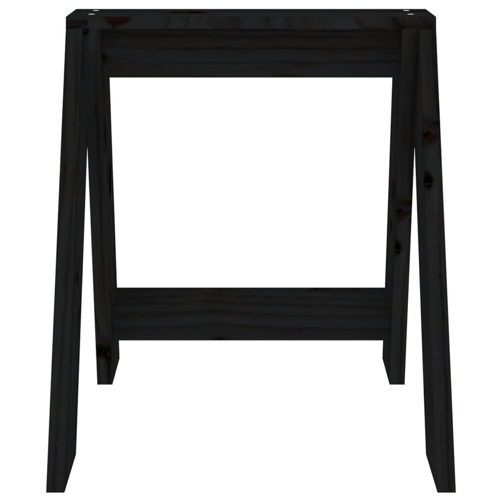 vidaXL taburetes, 2 gab., melnas, 40x40x45 cm, priedes masīvkoks cena un informācija | Virtuves un ēdamistabas krēsli | 220.lv