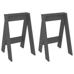 vidaXL taburetes, 2 gab., pelēkas, 40x40x60 cm, priedes masīvkoks cena un informācija | Virtuves un ēdamistabas krēsli | 220.lv