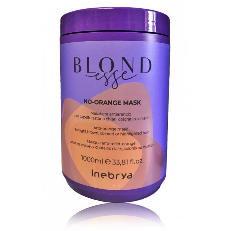 Matu maska Inebrya Blondesse No-Orange Mask, 1000 ml cena un informācija | Matu uzlabošanai | 220.lv