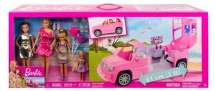 Limuzīns ar Barbie GFF58 māsām rozā krāsā ar aksesuāriem cena un informācija | Rotaļlietas meitenēm | 220.lv