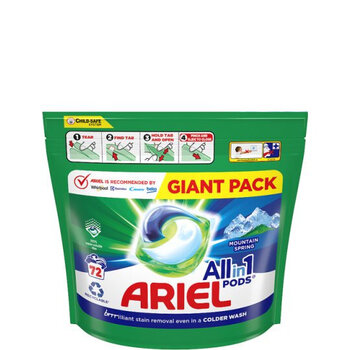 Ariel All-in-1 PODs Mountain Spring капсулы для стирки белья, 72 шт цена и информация | Средства для стирки | 220.lv